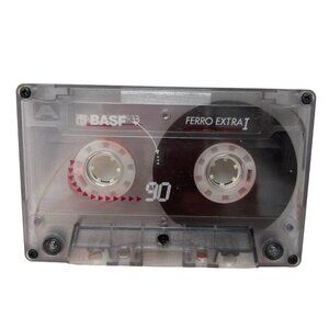 BASF Ferro Extra I 90-Minute Audio Cassette Tape Clear Case Vintage Blank Media